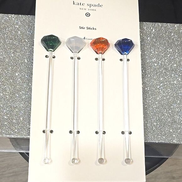 Kate Spade Gem Cocktail Stir Sticks- Set Of 4 - Picture 4 of 4